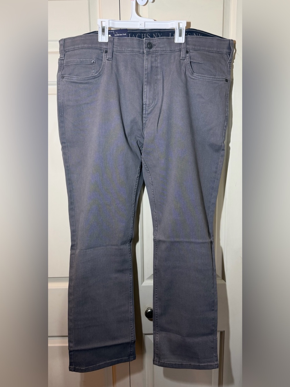JACHS New York Men's Gray Denim Jeans Straight Fit Comfort Stretch 5-Pocket
